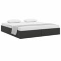 Lit double moderne avec rangement intégré et revêtement en tissu noir