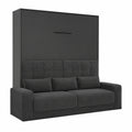 Lit escamotable vertical avec canapé anthracite 160x200 cm