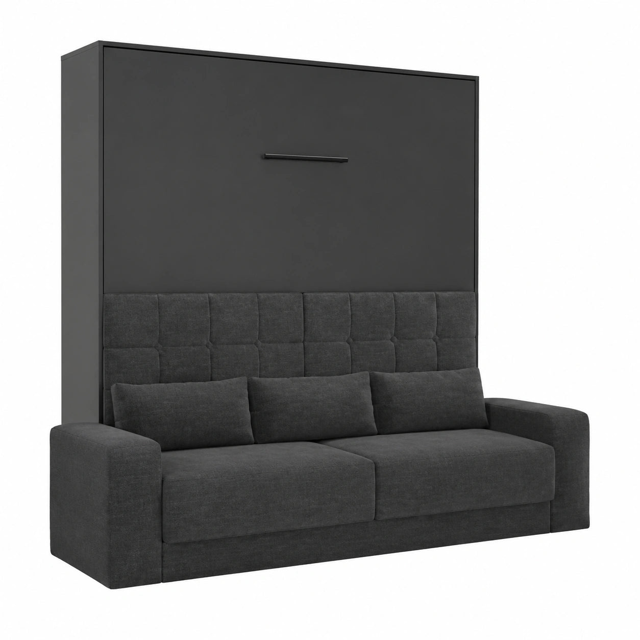 Lit escamotable vertical avec canapé anthracite 160x200 cm