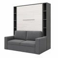 Lit escamotable vertical avec canapé intégré et éclairage LED