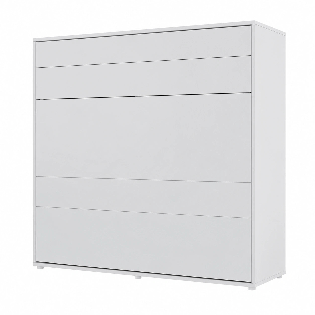 Lit mural escamotable horizontal gris 160x200 cm