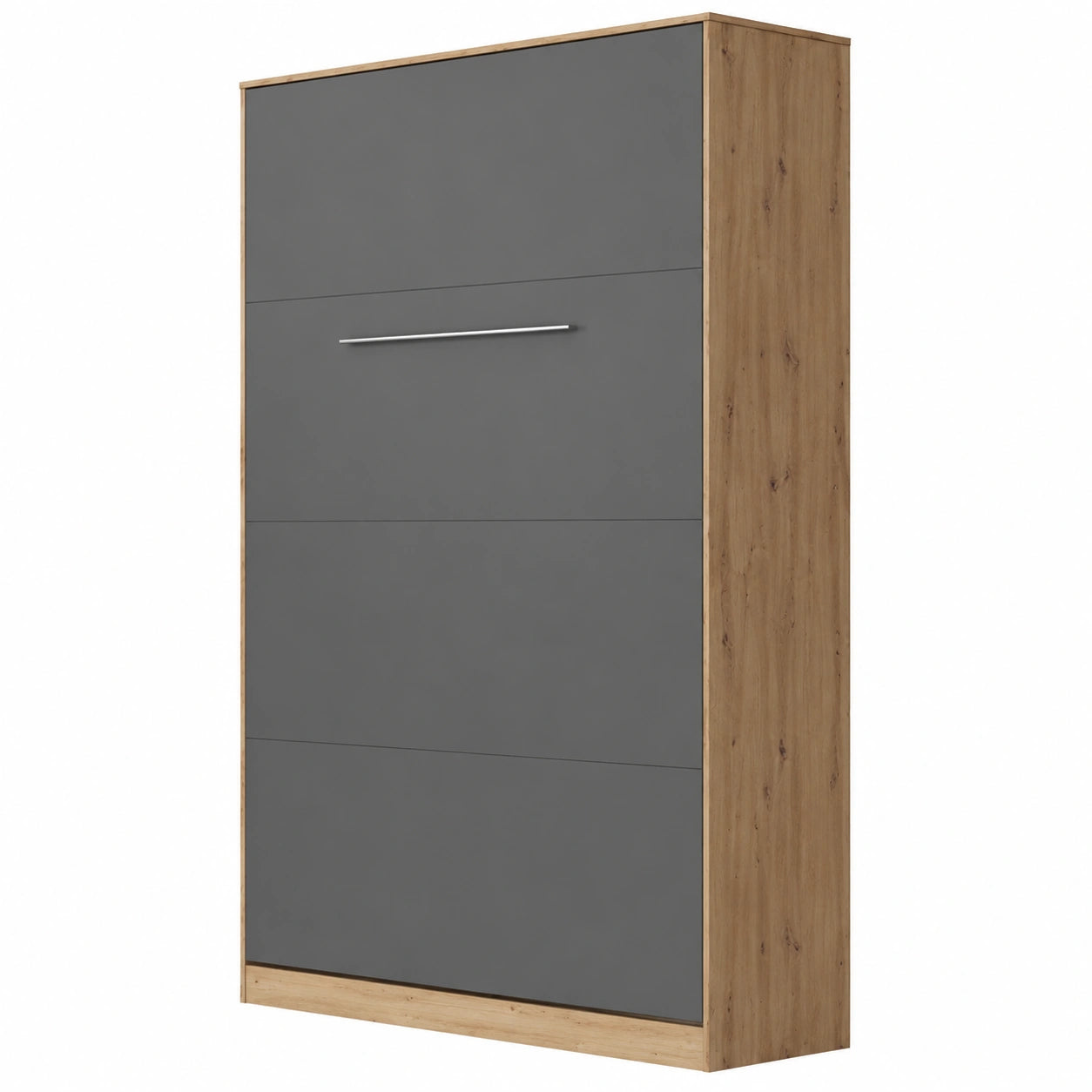 Lit escamotable vertical 120x200cm chêne sauvage et anthracite