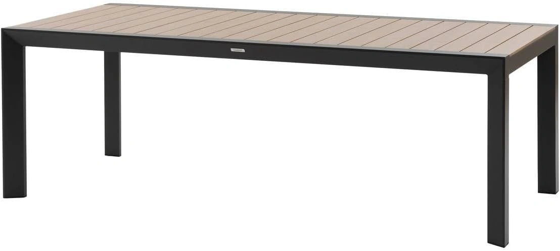 Table de jardin en aluminium effet bois pour 8 personnes - Honey et Graphite