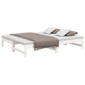 Lit Gigogne Blanc 90x190 cm Sans Matelas