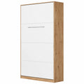 Lit Escamotable Vertical 120x200cm Chêne Sauvage/Blanc Brillant