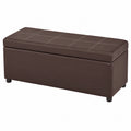 Banc multifonction avec espace de rangement, pour entrée et chambre, surface rembourrée, marron