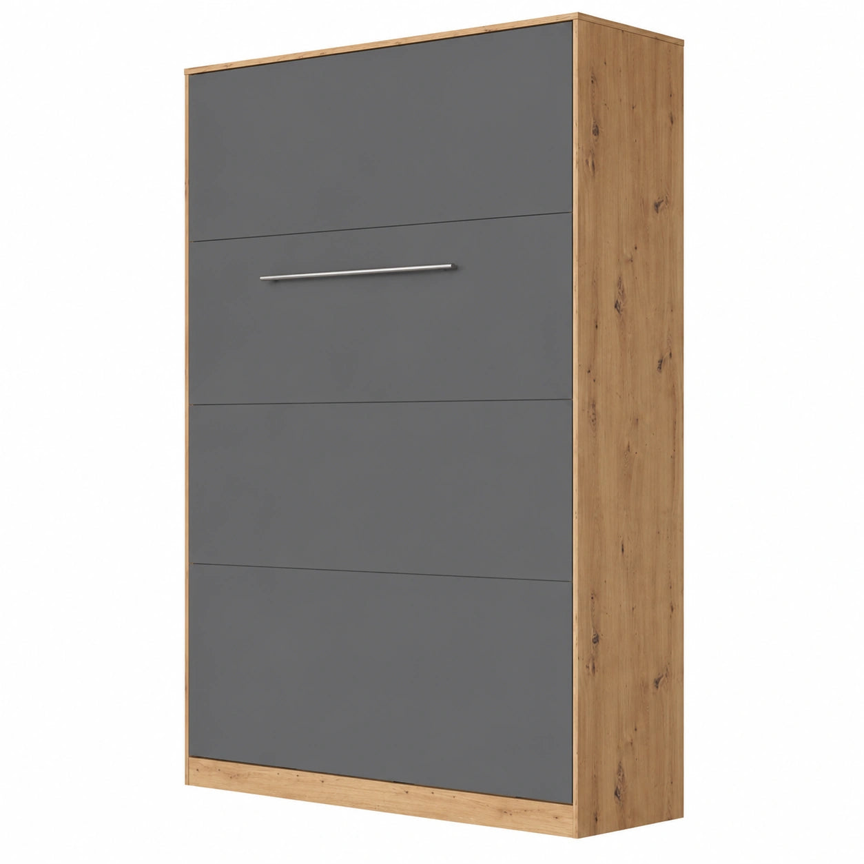 Lit escamotable vertical 120x200 cm chêne sauvage anthracite
