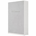 Lit Escamotable Vertical 120x200cm Blanc/Béton