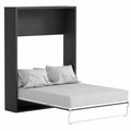 Lit escamotable vertical 160 x 200 cm en anthracite et naturel