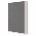 Lit Escamotable Vertical 120x200 cm Blanc et Anthracite
