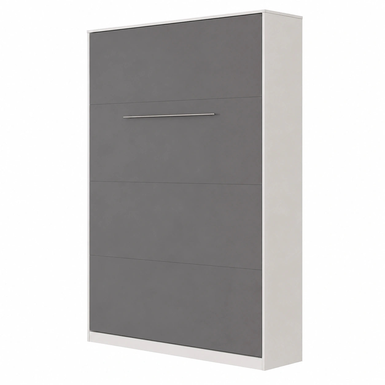 Lit Escamotable Vertical 120x200 cm Blanc et Anthracite