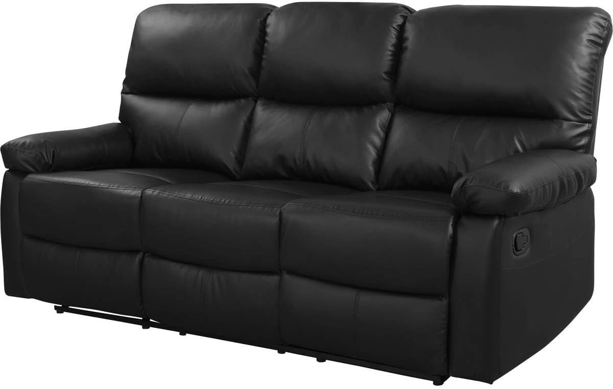 Canapé Relax 3 Places en Similicuir et Tissu Lincoln - Design Moderne et Confort