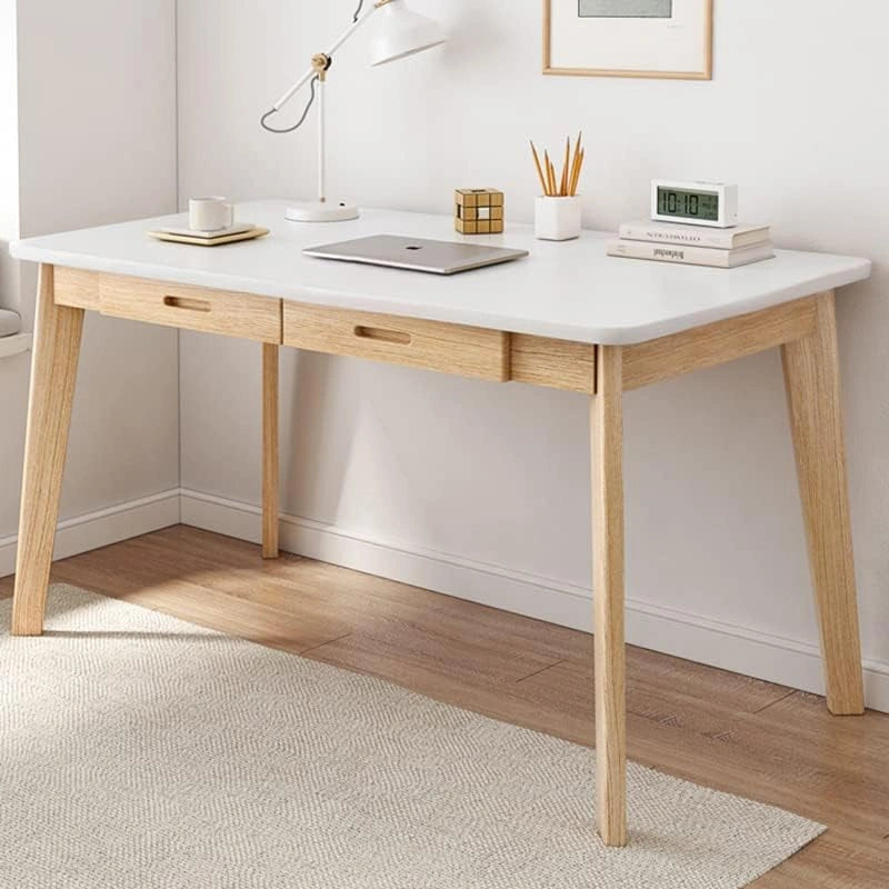 Bureau en bois avec tiroirs IOTXY, blanc, 120 cm