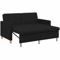 Canapé-lit moderne 2 places en tissu noir avec dossier réglable