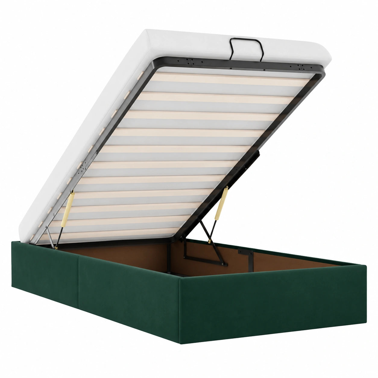 Lit ottoman en velours avec rangement intégré
