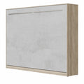 Lit Escamotable Horizontal 140x200cm Chêne Sonoma/Béton