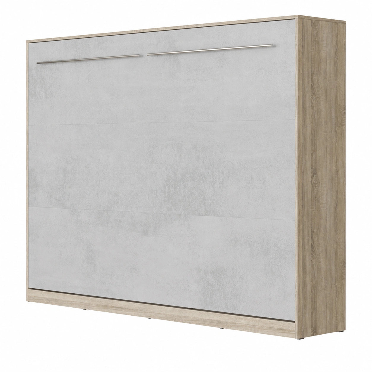 Lit Escamotable Horizontal 140x200cm Chêne Sonoma/Béton