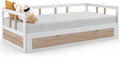 IDMarket - Canapé-lit Zoya 90x190 cm Convertible Blanc/Hêtre avec Tiroir de Rangement