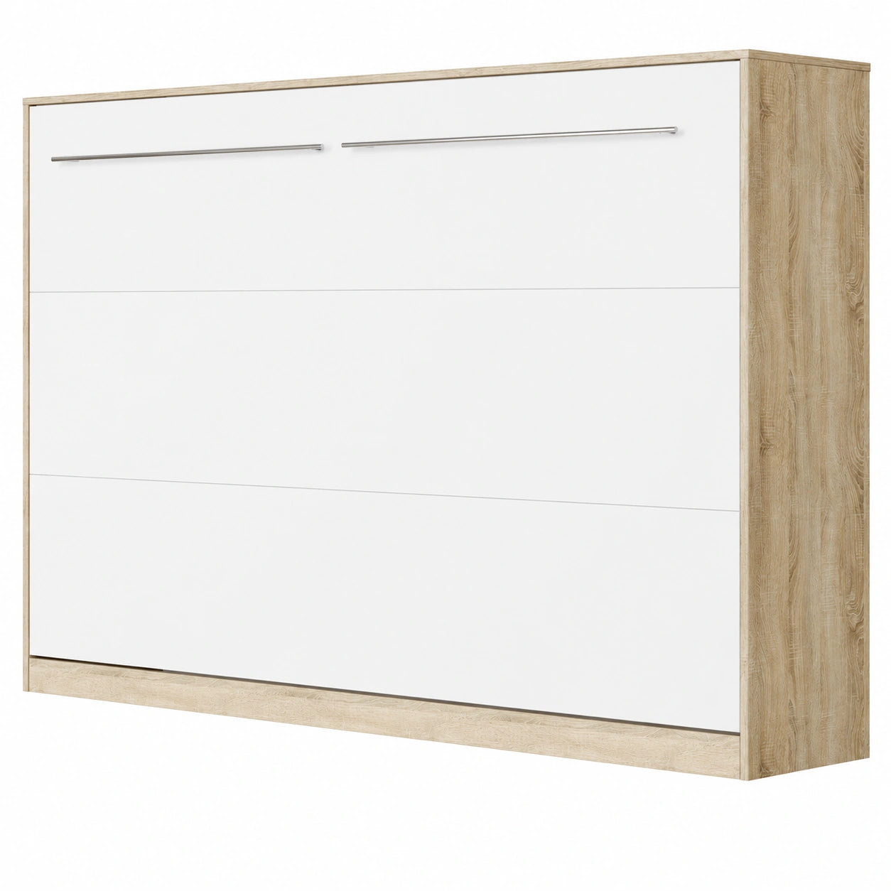Lit Escamotable Horizontal 120x200cm Chêne Sonoma/Blanc