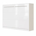 Lit escamotable horizontal 120x200 cm blanc brillant