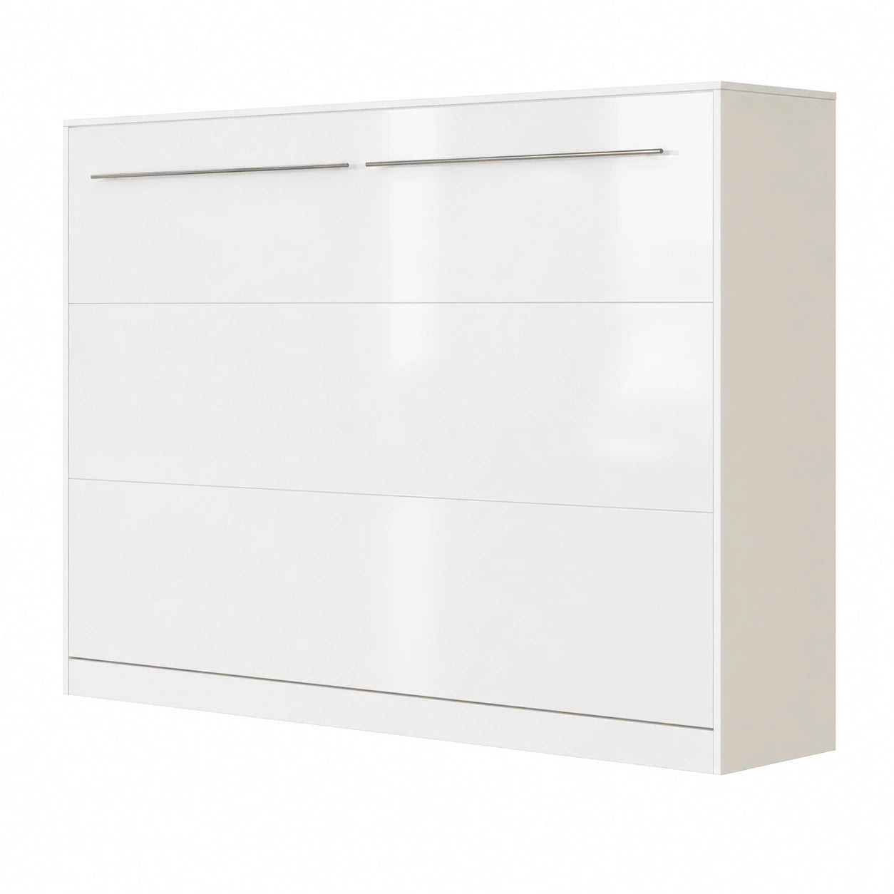 Lit escamotable horizontal 120x200 cm blanc brillant