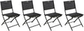 Ensemble de 4 Chaises de Jardin Pliantes Anthracite - Acier et Texaline