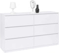 Grande Commode TOMI XXL 6 Tiroirs 140 cm en Bois Blanc