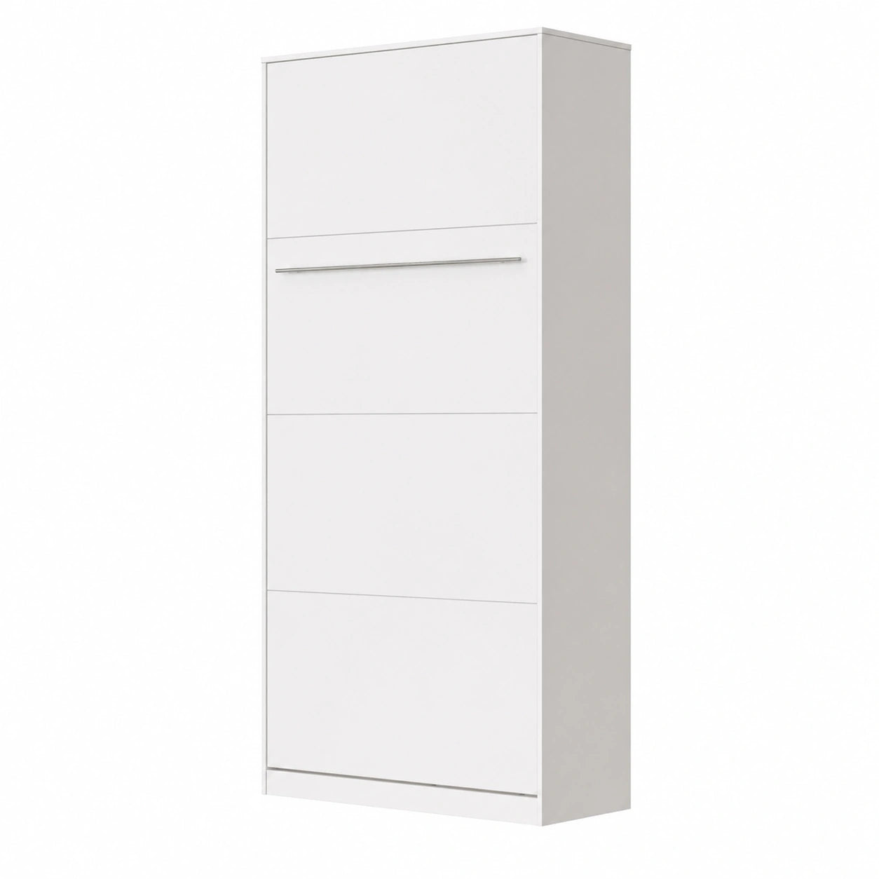 Lit Vertical 90x200cm avec Finition Brillante Blanc