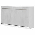 Lit escamotable horizontal 90x200cm blanc/béton