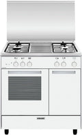 Cuisinière à Gaz 4 Feux Blanc, Four 49L - Modèle GA85PMWH