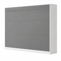 Lit Escamotable Horizontal 140x200cm Blanc et Anthracite