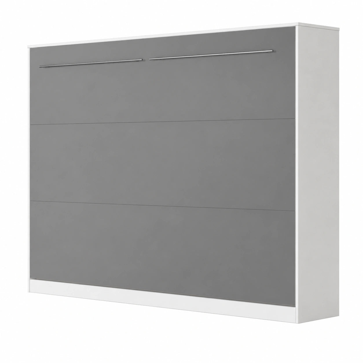 Lit Escamotable Horizontal 140x200cm Blanc et Anthracite