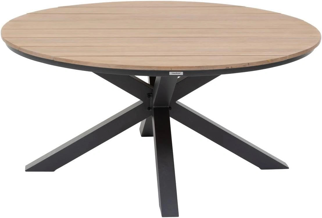 Table de Jardin Ronde Oriengo en Aluminium Graphite pour 4 Personnes
