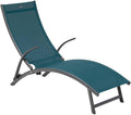 Chaise Longue Pliable Samba Bleu Canard et Graphite par Hespéride