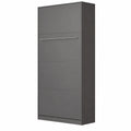 Lit escamotable vertical 90x200cm anthracite brillant