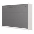 Lit Escamotable Horizontal 120x200cm Blanc et Anthracite Brillant