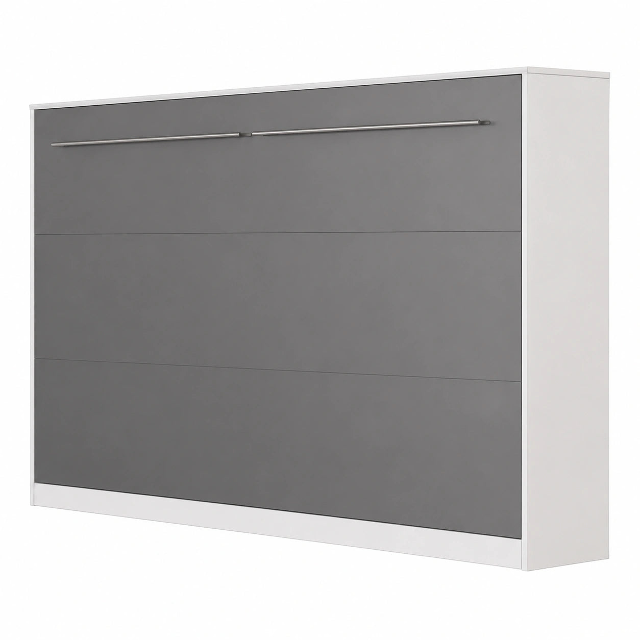 Lit Escamotable Horizontal 120x200cm Blanc et Anthracite Brillant