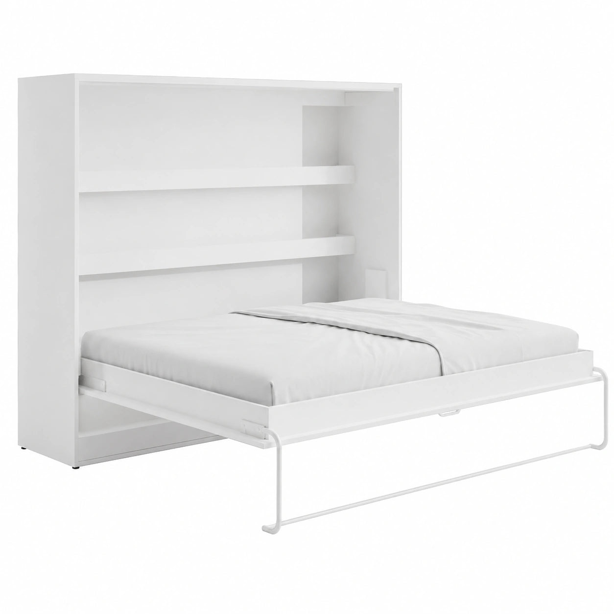 Lit escamotable horizontal 140 x 200 cm avec LEDs et matelas inclus