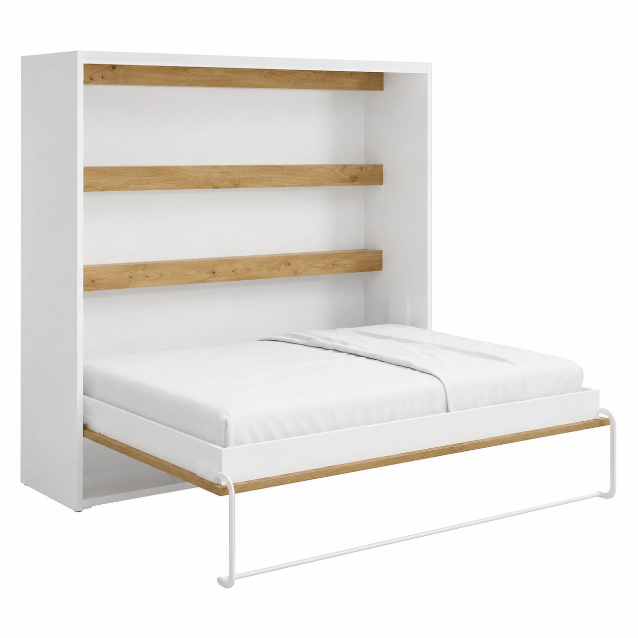 Lit escamotable 140 x 200 cm ouverture manuelle avec LEDs
