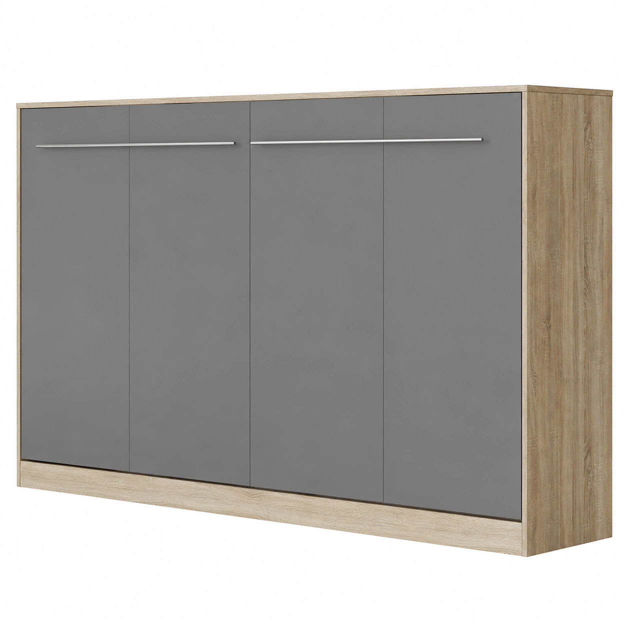 Lit escamotable horizontal 90x200 cm en chêne sonoma et anthracite