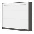 Lit escamotable horizontal 140x200cm anthracite/blanc