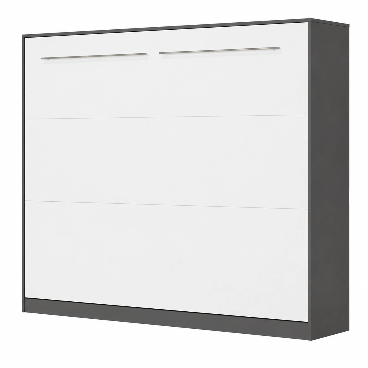 Lit escamotable horizontal 140x200cm anthracite/blanc