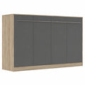 Lit escamotable horizontal 90x200 cm chêne anthracite