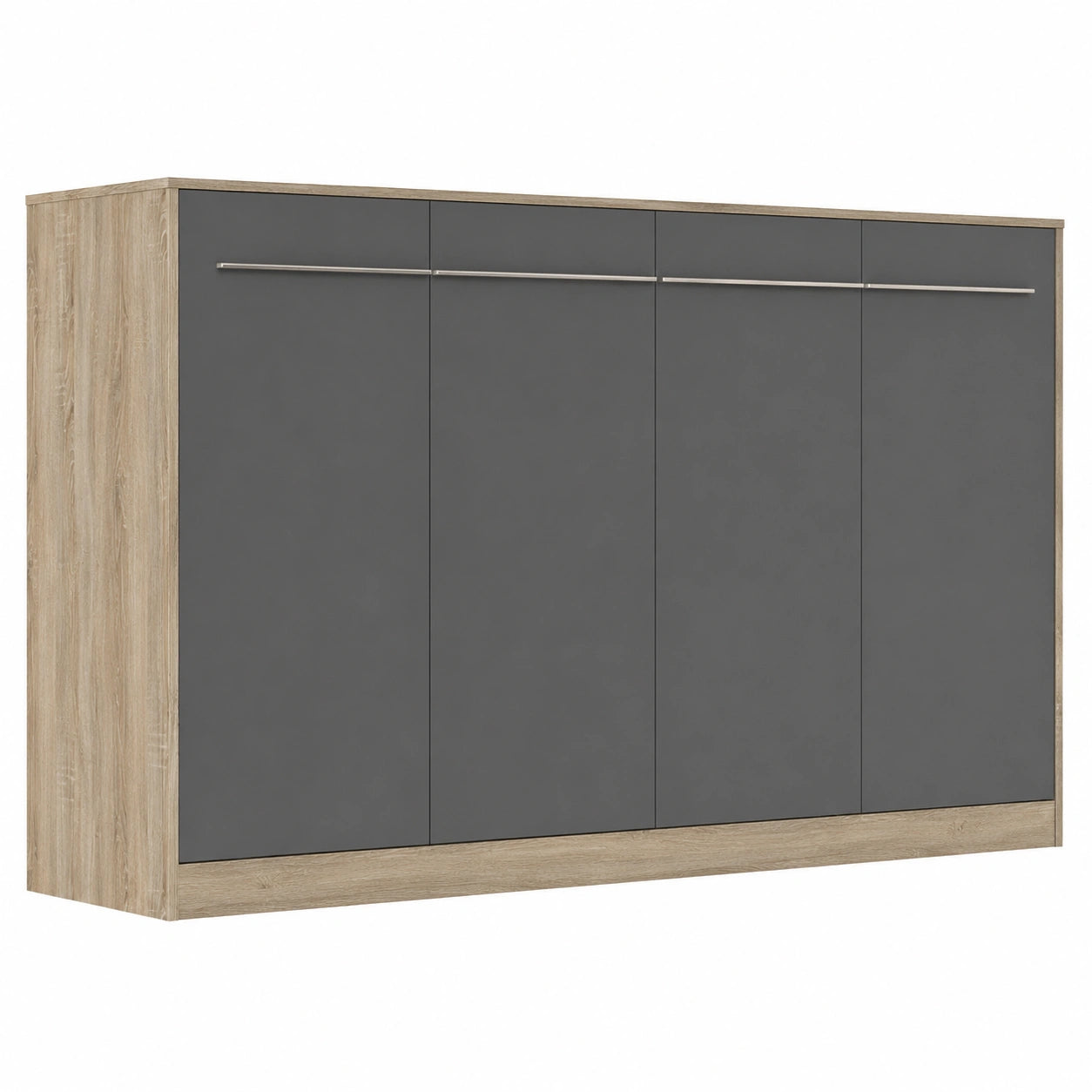 Lit escamotable horizontal 90x200 cm chêne anthracite