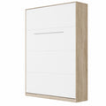 Lit Escamotable Vertical 140x200cm Chêne Sonoma Blanc