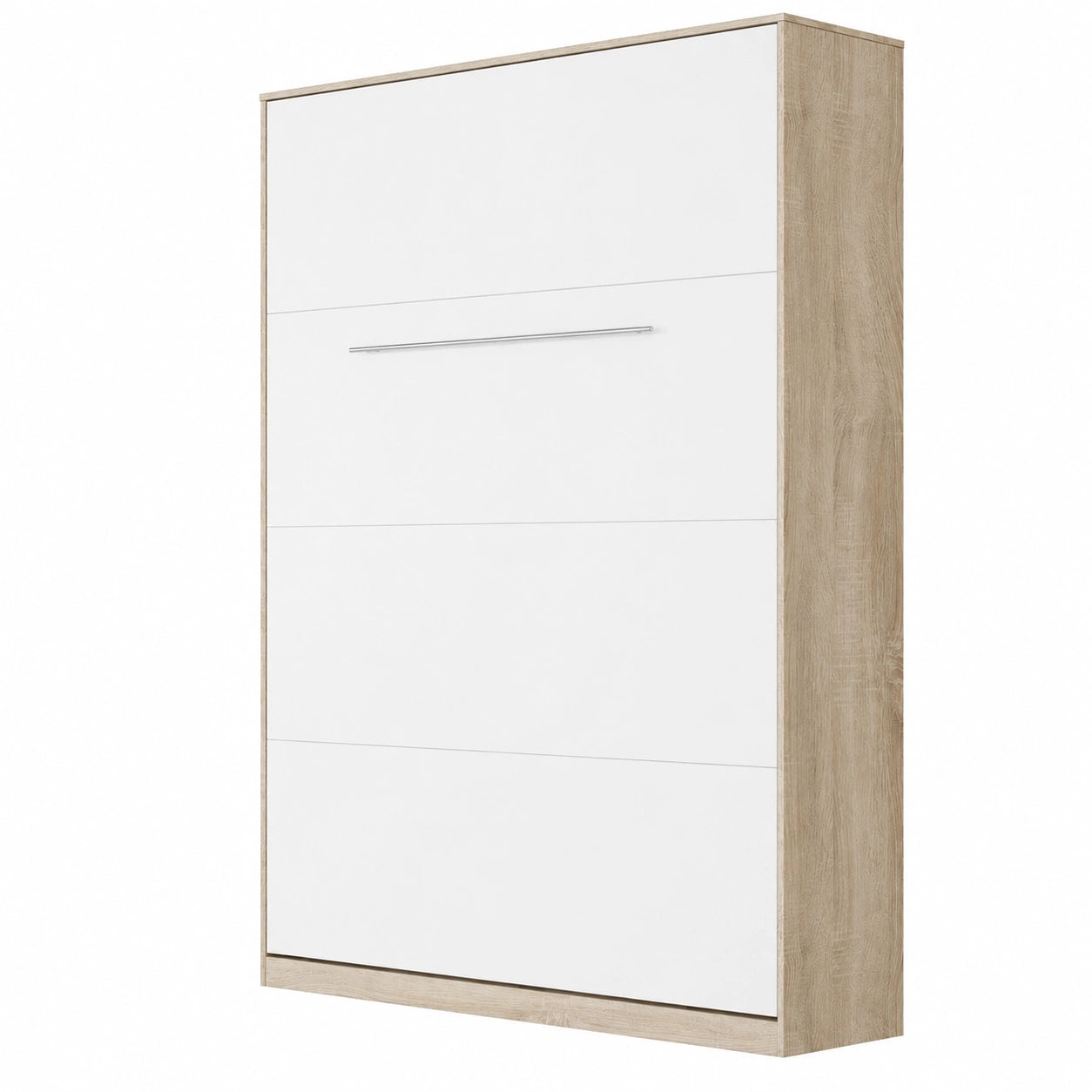 Lit Escamotable Vertical 140x200cm Chêne Sonoma Blanc