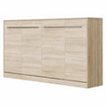 Lit escamotable horizontal 90x200cm en chêne Sonoma