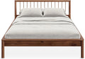 Lit Double 140x190 en Bois Massif Châtaignier avec Sommier et Tête de Lit à Barreaux - Modèle APOANA