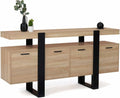 Buffet Phoenix XXL 160 cm avec 4 Portes en Bois et Noir