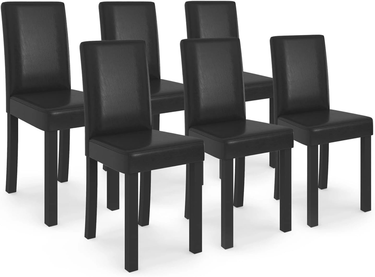 IDMarket - Ensemble de 6 chaises noires Hannah pour salle à manger moderne